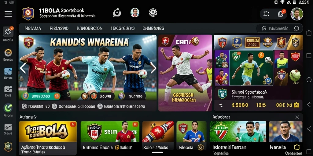 Tampilan antarmuka aplikasi 11BOLA yang modern dan responsif.