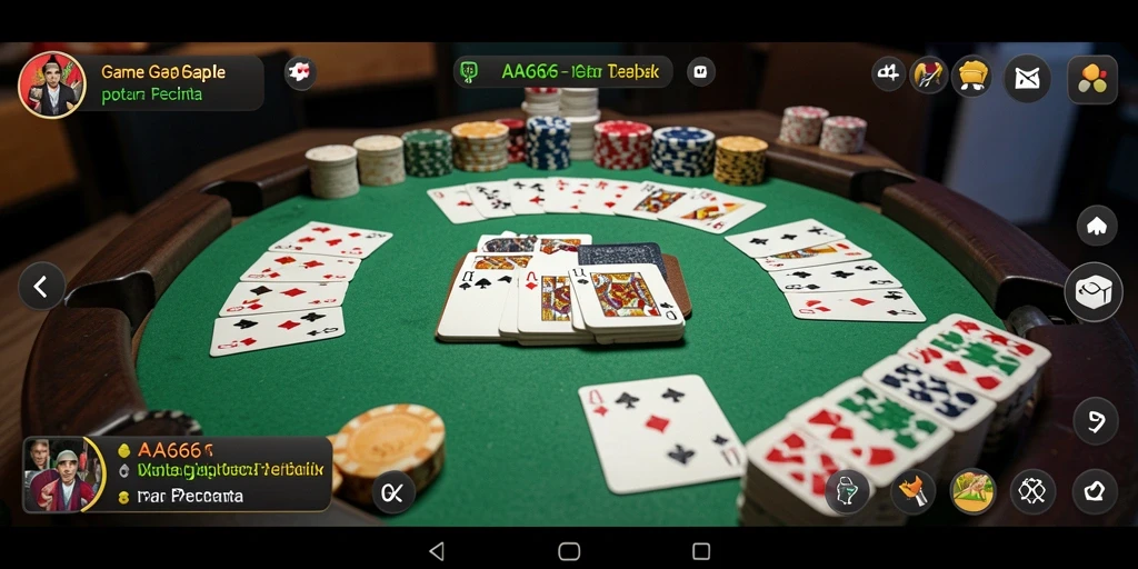 Tampilan gameplay seru dalam permainan Gaple AA666.