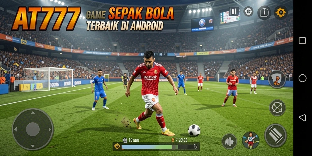Tampilan gameplay AT777 dengan aksi sepak bola yang seru.