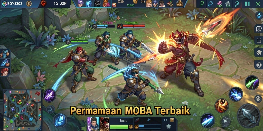 Tampilan screenshot utama BOY303 menampilkan aksi pertarungan yang intens di arena.