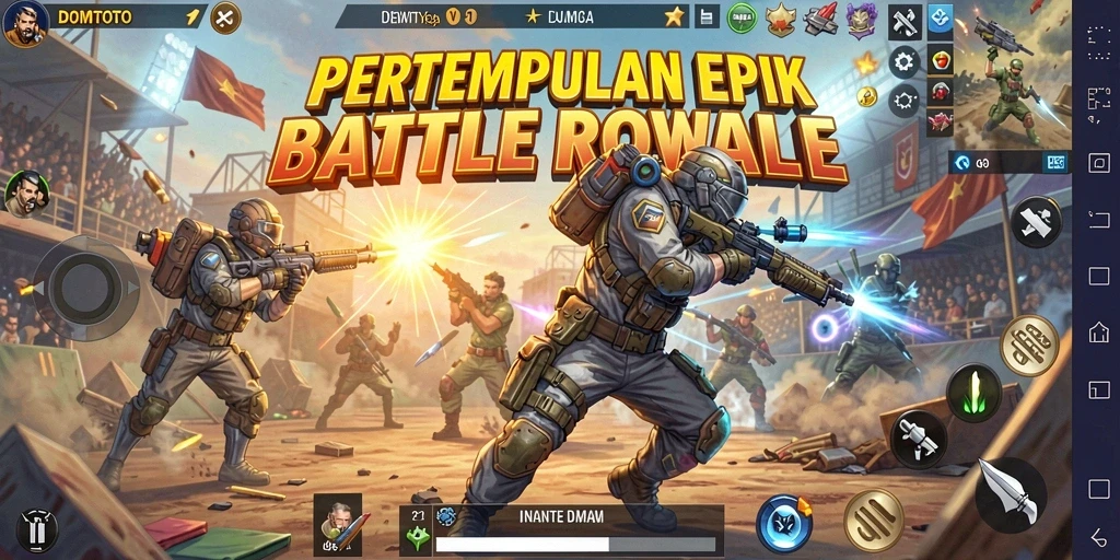 Tangkapan layar yang menunjukkan pertempuran seru di DOMTOTO