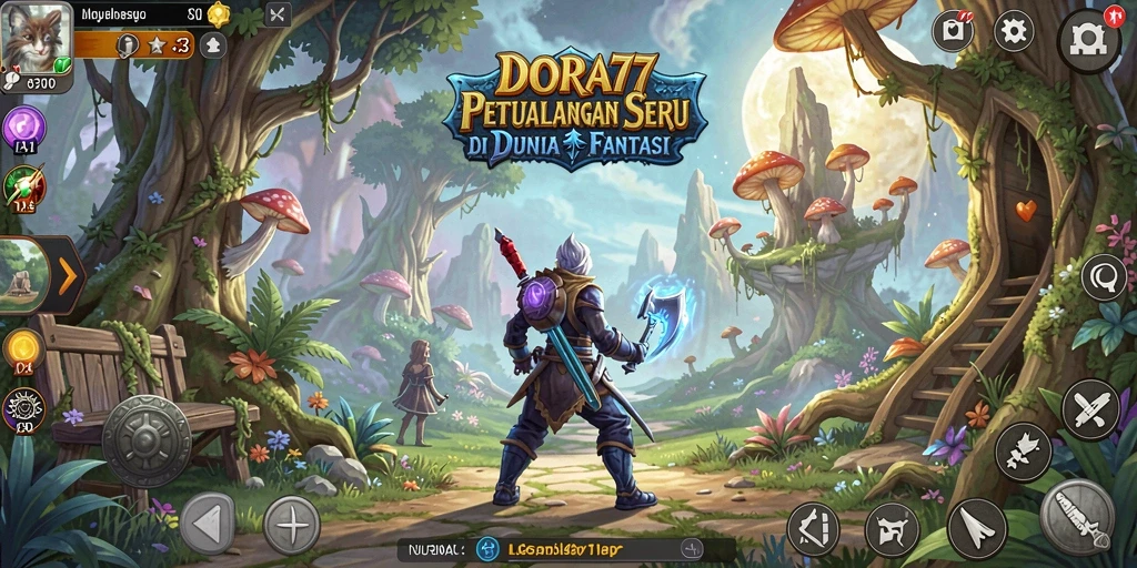 Tampilan gameplay DORA77 yang menegangkan di dunia fantasi
