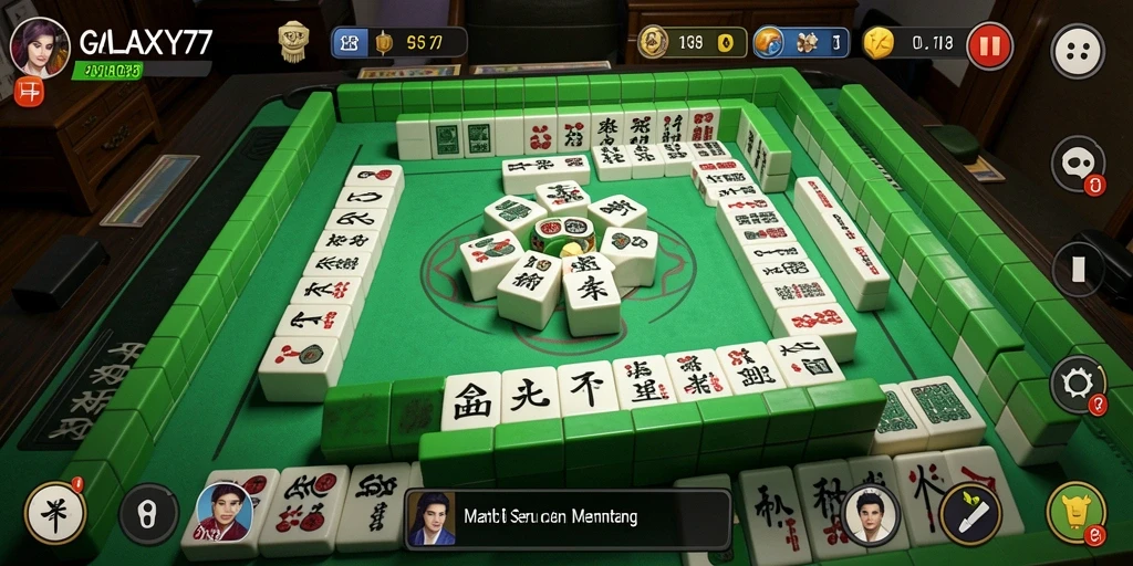 Gameplay seru dalam GALAXY77 yang menantang pemain Mahjong.