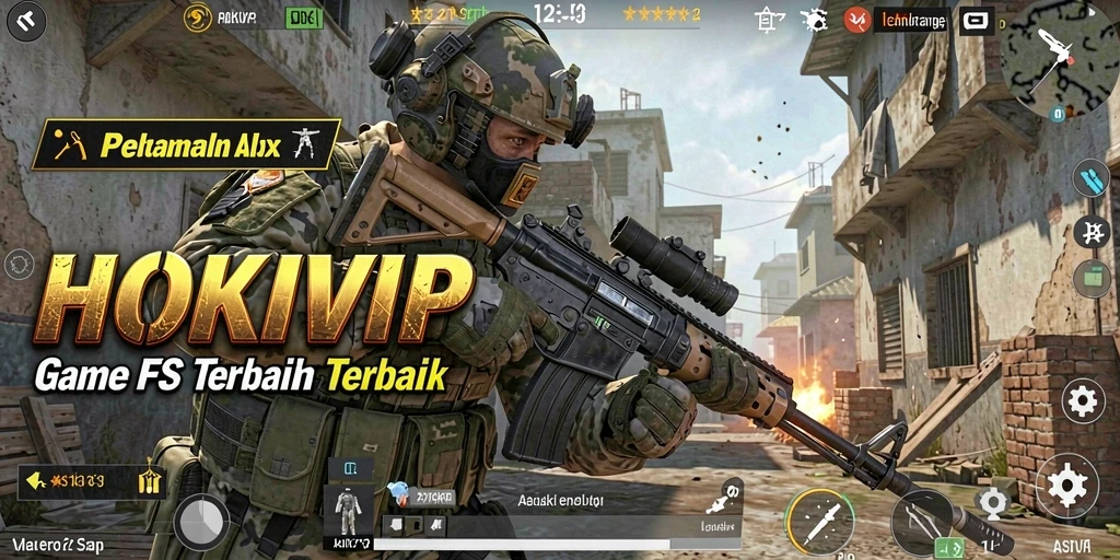 Tampilan gameplay HOKIVIP dengan aksi tembak menembak yang intens.