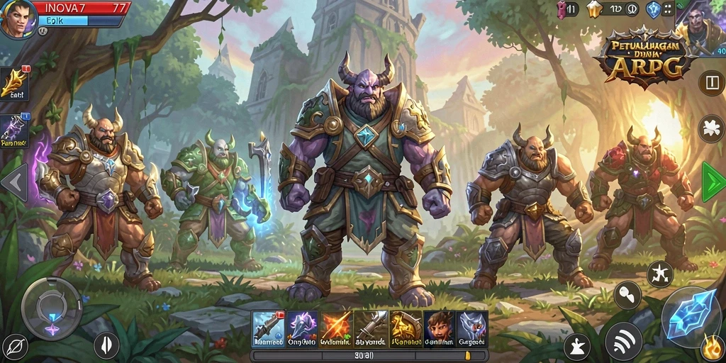 Tampilan gameplay <strong>INOVA77</strong> dengan aksi pertempuran yang seru di dunia ARPG.
