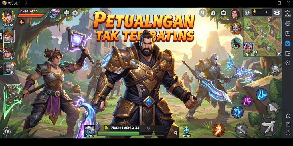 Tangkapan layar menunjukkan aksi seru dalam permainan ARPG IOSBET.