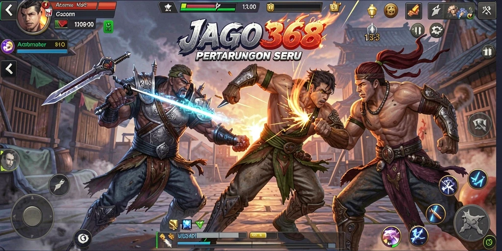 Tangkapan layar utama JAGO368 menunjukkan pertarungan aksi yang mendebarkan.