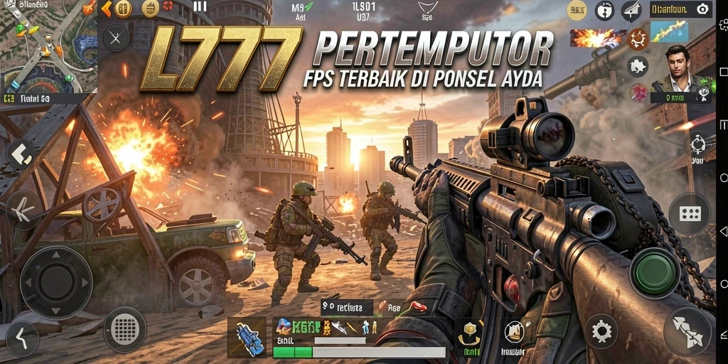 Tampilan intens aksi gameplay FPS di L777.