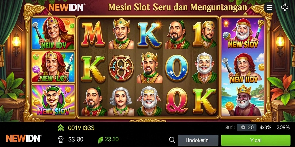 Tangkapan layar utama NEWIDN menampilkan gameplay slot yang mendebarkan.