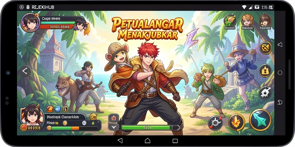 Tampilan gameplay REJEKIHUB yang menakjubkan dan penuh warna.