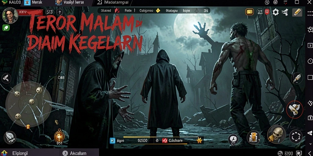Screenshot gameplay S13 yang menampilkan suasana seram dan menegangkan.