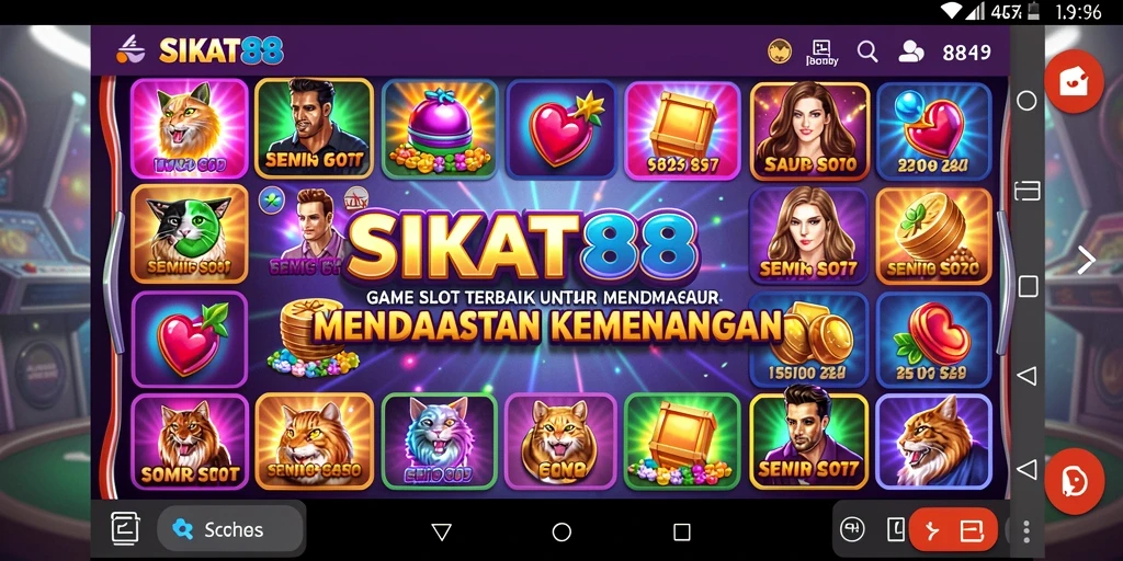 Tampilan gameplay Slot SIKAT88 yang menghibur dan penuh warna.