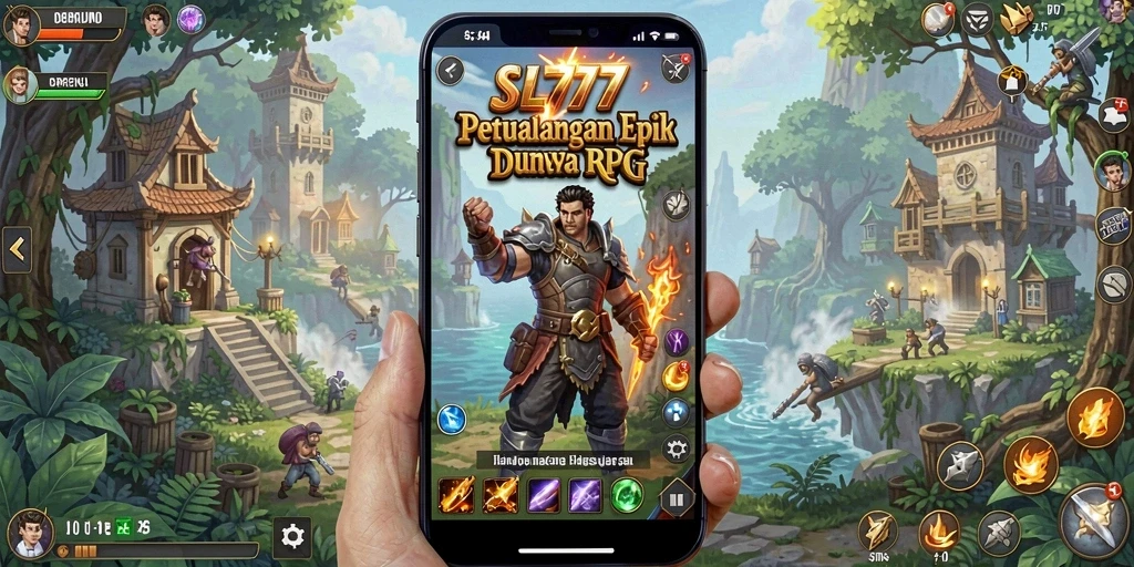 Screenshot menunjukkan karakter beraksi dalam pertarungan strategi RPG.