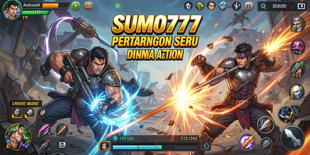 Tampilan dinamis gameplay SUMO777 dengan pertarungan seru.