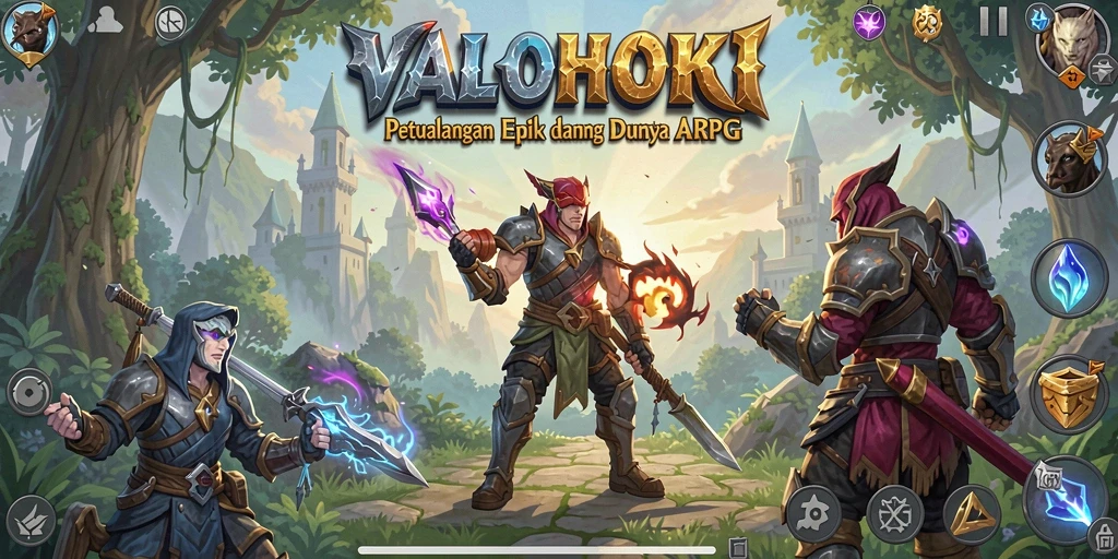 Screenshot gameplay VALOHOKI menunjukkan aksi seru dan visual yang menawan.