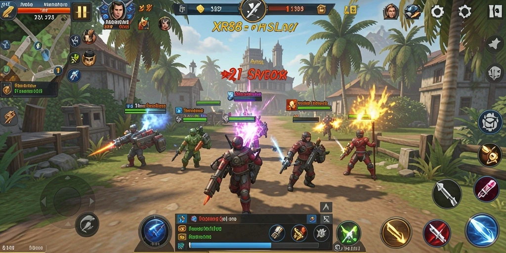 Tampilan gameplay <strong>XR88</strong> menampilkan strategi pertarungan dan manajemen sumber daya.