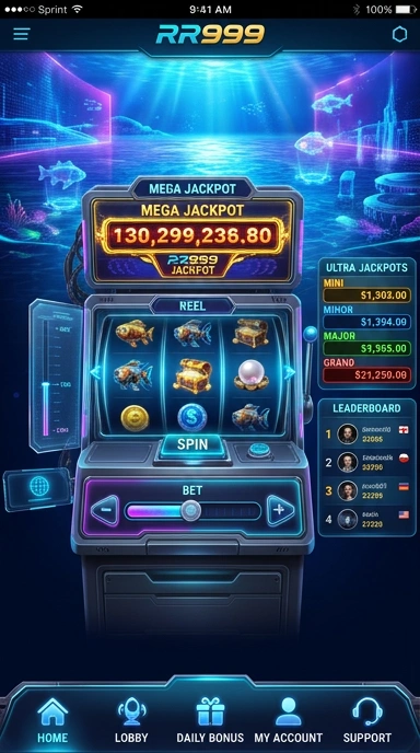 Screenshot aplikasi rr999 dengan tampilan mudah dinavigasi.